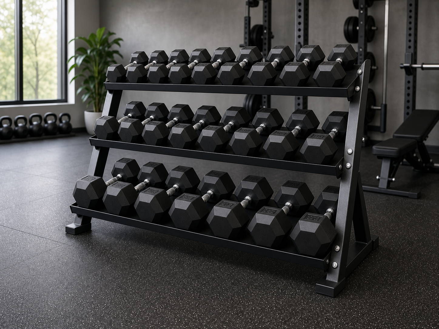 3-Tier Hex Dumbbell Rack