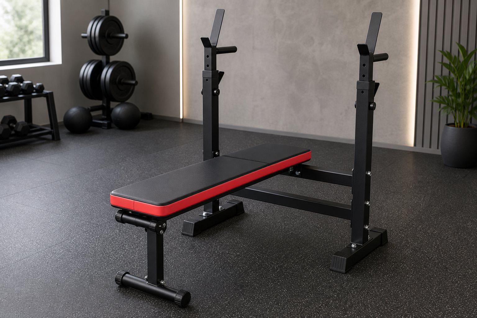 Flat Bench with Barbell Rack