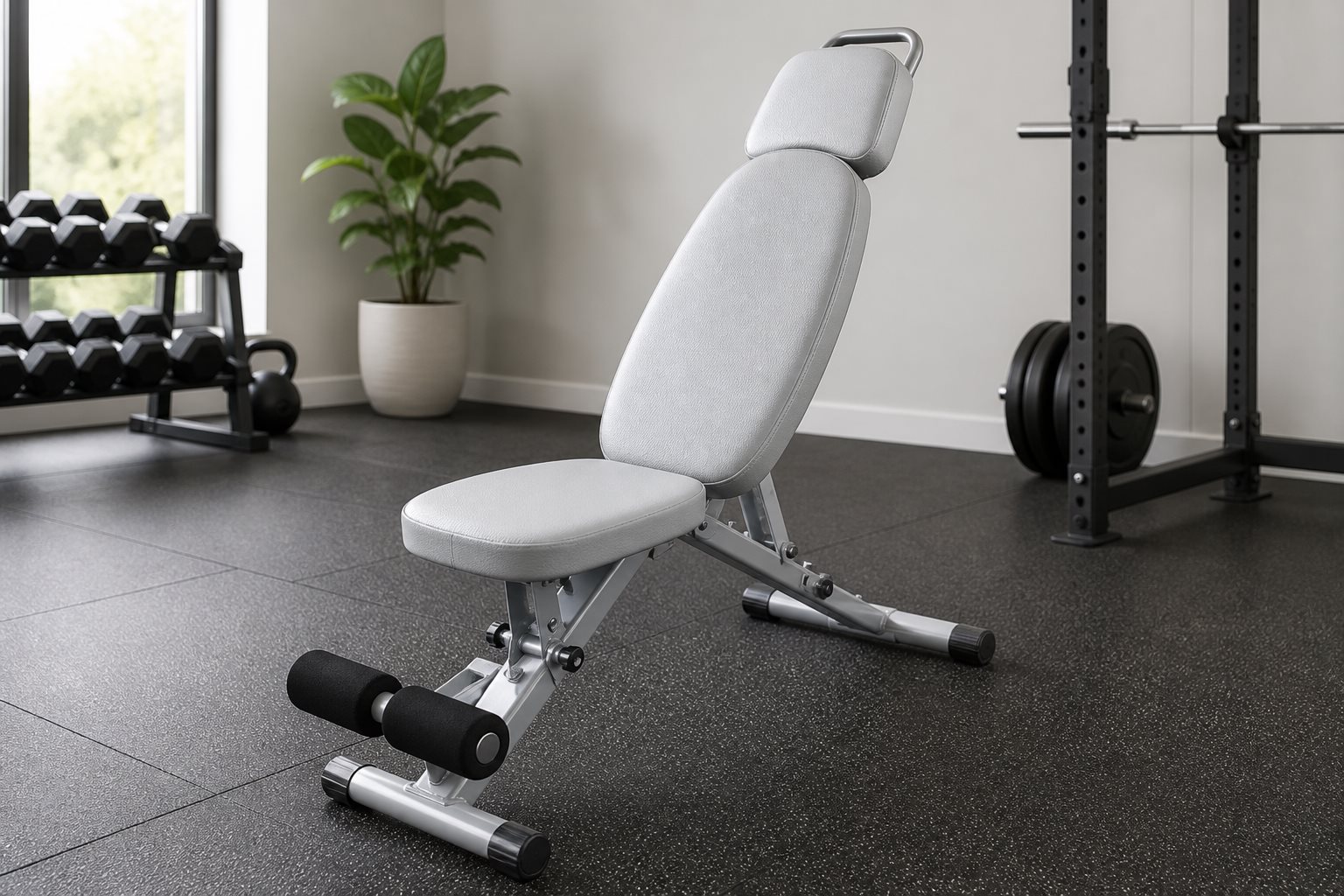 Foldable Adjustable Weight Bench with Headrest